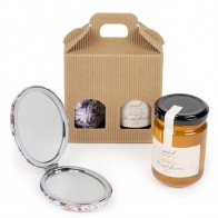 Estuche con miel y espejo para Detalle Bautizo