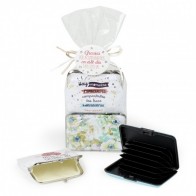 Regalo tarjetero floral con monedero agradecimiento con envoltorio