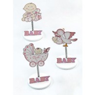 Portafotos muelle baby rosa para Detalle de Bautizo