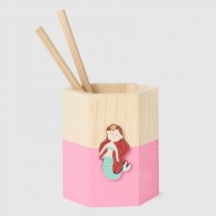 Portalápices sirena madera detalle bautizo