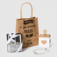 Detalle Bautizo pulsera de corazón con Marcapáginas Corazón con bolsa