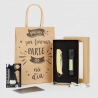 Detalle Bautizo Set navaja clara con linterna y multifunciones