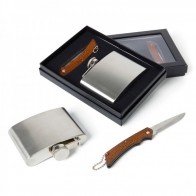 Set petaca con navaja detalle bautizo