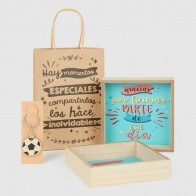 Detalle Bautizo Vaciabolsillos con llavero de futbol con bolsa