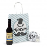 Detalle Bautizo Vino y portamonedas musical MP3 en bolsa