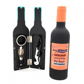 Set de vino con frases en forma de botella para Detalle de Bautizo