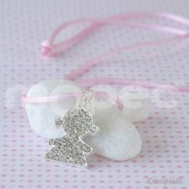 Recuerdo para Bautizo colgante niña strass