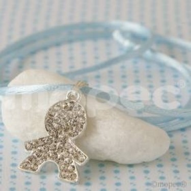 Recuerdo para Bautizo colgante niño strass