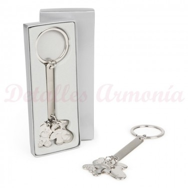 Detalle Bautizo Llavero con Charms infantiles personalizable