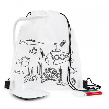 Mochila colorear con lámpara led blanca para detalle niños