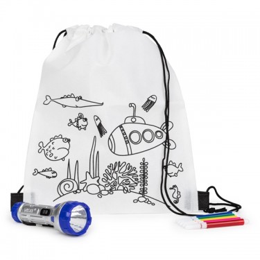 Mochila colorear con linterna para detalle niños