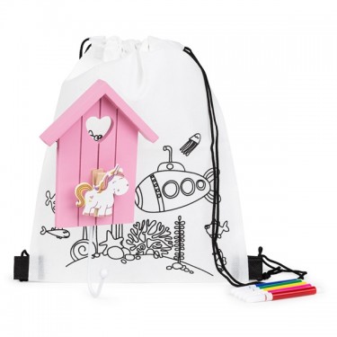 Mochila y percha de unicornio para detalle de bautizo niños
