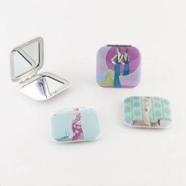 Espejo Doble Aluminio Chicas Arte Decora