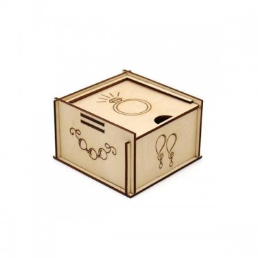 Joyero de madera natural para detalle bautizo 