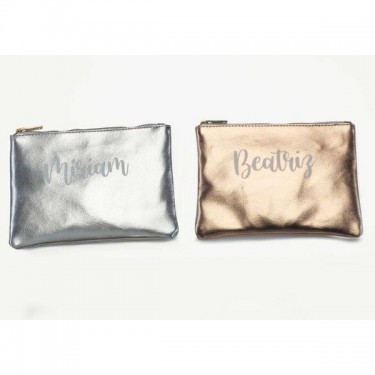Neceser brillo metálico para Detalle Bautizo