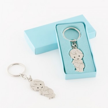 Detalle de bautizo llavero bebe niño pañal
