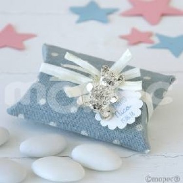 Recuerdo para Bautizo broche osito estuche