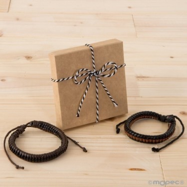 Pulsera Trenzada Bicolor En Caja