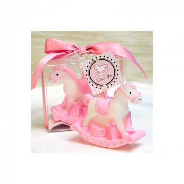 Detalle Bautizo Vela caballito rosa