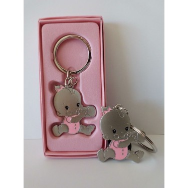 Detalle de Bautizo llavero biberon rosa