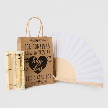 Regalo bolígrafo de madera con abanico de madera 