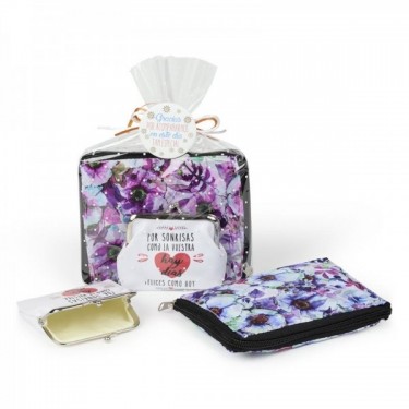 Detalle bautizo bolsa compra plegable con monedero agradecimiento