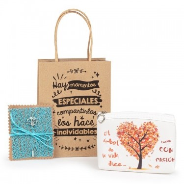 Alfiler árbol de la vida con monedero árbol de la vida detalle bautizo