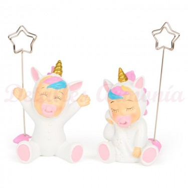 Portafotos de unicornio rosa para Detalle Bautizo niña