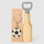 Llavero de futbol con abridor imán madera con detalle bautizo con bolsa