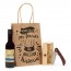 Botella de vino y navaja en estuche de Bambu con bolsa Kraft 