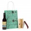 Botella de vino y navaja en estuche de Bambu con bolsa Kraft 
