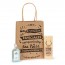 Botellita de licor y llavero de madera frases en bolsa Kraft para Detalle Bautizo