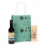 Detalle Bautizo en bolsa Kraft con botella de vino y llavero de madera frases
