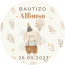 Etiqueta Adhesiva Conejito detalle bautizo