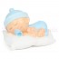 Figura pastel bautizo bebé dormilón en azul