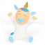Figura para tarta de bautizo ”Unicornio azul feliz”