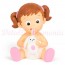 Figura para tarta “Nena con conejito” para bautizo