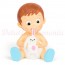 Figura para tarta “Nene con conejito” para bautizo