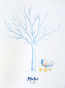 Lamina árbol de huellas cochecito azul personalizado 
