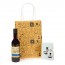 Llavero Gentleman con vino en bolsa Kraft para Detalle Bautizo