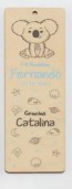 Marcapáginas personalizado para Detalle de bautizo. Modelo Koala