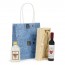 Detalle Bautizo Pack botella licor y abridor frases en estuche bambú en bolsa regalo