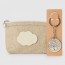 Detalle bautizo monedero natural con llavero árbol de la vida con bolsa