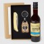 Detalle bautizo Set llavero natural con navaja con vino con bolsa